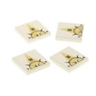 4x Lego Tile 2x2 White with Sky Direction West Beige 3851 4594308 3068bpb0357