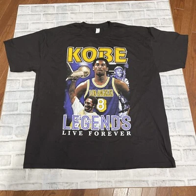 Kobe Bryant T-Shirt 2XL Black Legends Live Forever Graphic LA Lakers NBA VGC - Image 1 of 4