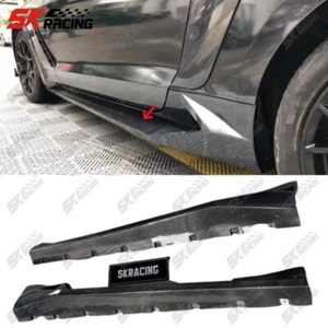 Forged/Carbon Fiber/Unpainted Side Skirts Extension Lip Fits 15-23 Ford Mustang - Picture 1 of 27