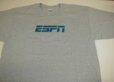 ESPN Gris Nueva CAMISETA Gildan XL Azul De Colección Canal Deportivo Logo Gimnasio Entrenamiento Foto 1 de 4