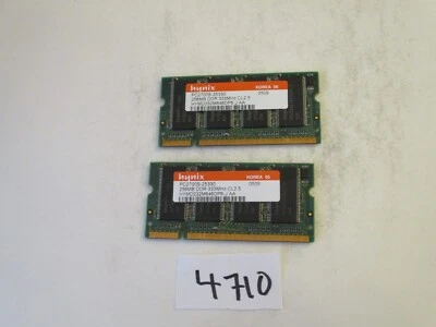 Hynix 2x256Mb=512Mb 333Mhz PC2700 200pin DDR1 SODIMM laptop memory RAM (4710) - Image 1 of 2