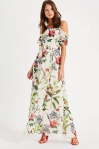 Phase Eight Ivory Multi Floral Maxi Dress Size 8 RRP £120 Summer Occasion - Picture 1 of 11