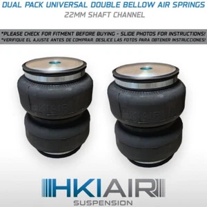 Dual Pack - Double Bellow 22mm Shaft Channel - Air Ride Springs Bags Suspension - Bild 1 von 8