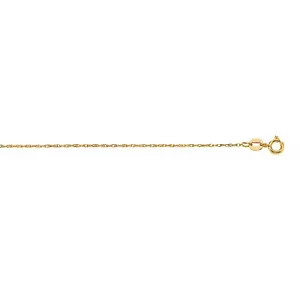 10K Yellow Gold .80mm Machine Rope Chain 16" Necklace Carded with Spring Ring - Picture 1 of 1