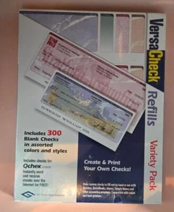 Versa Check Refills Variety Pack 300 Blank Checks Custom Internet send Qchex.com - Picture 1 of 2