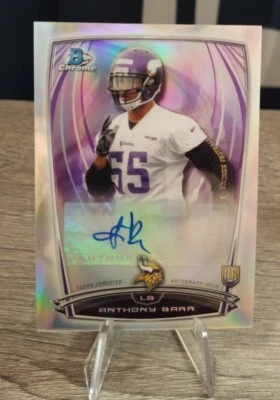 2014 Bowman Chrome Rookie Anthony Barr Autograph Minnesota Vikings RCRA-AB - Image 1 of 2