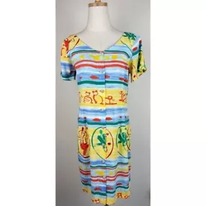 Jams World Vintage "Dance Man" Button Down Dress - Picture 1 of 9