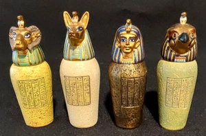 4 x 2000 VERONESE Egyptian Small Canopic Lidded Jar Hapi Anubis King Tut Falcon - Picture 1 of 6