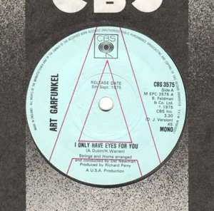 Art Garfunkel "I Only Have Eyes For You Stereo/Mono CBS Promo 1975 7" - Picture 1 of 2
