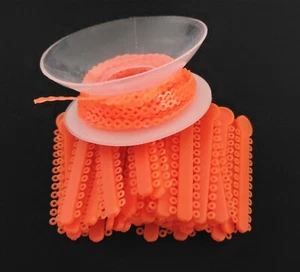 1 Pack Ligature Ties 1008Pcs 1 Pc Ultra Power Chain 15 Feet Short Orange Color - Picture 1 of 8