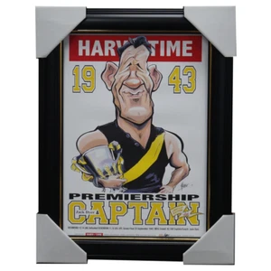 Jacky Dyer Richmond 1943 Vfl Premiership Captain Harv Time L/e Print Framed - Bild 1 von 1
