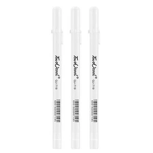 3Pack White Gel Ink Marker Pen Drawing Art Painting Tool 0.8MM Super-Smooth - Picture 1 of 8