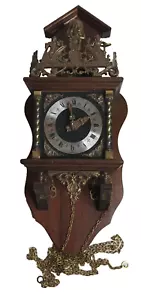 Reloj holandés funciona latón macizo y madera ornamentado hecho en Inglaterra - Imagen 1 de 24
