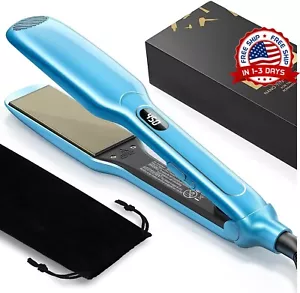 Planchas De Cabello Professional Nano Titanium Para Pelo 1.7" Placa Ancha Plana - Picture 1 of 7
