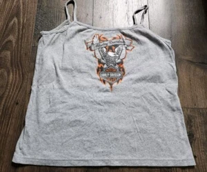 Vintage Womens XL Harley Davidson Fort Meyers FL Camisole Top Shirt Double Sided - Picture 1 of 9