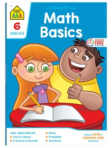 School Zone - Math Basics 6 Workbook - 64 Pages, Ages 11 to 12, 6Th Grade - Picture 1 of 12