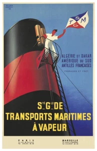 Ste. Gle. DE Transports Maritimes a Vapeur 12 x 18 poster - Picture 1 of 4