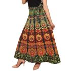 Indian Woman&#39;s Around Warp Skirt Wrapround Green Maxi Long Skirt Hippie Mandala