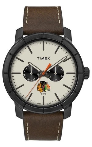 Men's Chicago Blackhawks Timex Watch Home Team Leather Watch Cover
