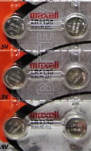 LR1130 Maxell 189 389 LR54 SR1130SW AG10 6 Batteries - Picture 1 of 3