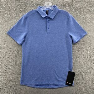 Lululemon Polo Shirt Mens Medium M Blue Short Sleeve Golf Evolution Polo Shirt