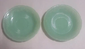 Lot of 2 Jadeite plate Alice pattern by Anchor Hocking jadeite saucer 6" - Picture 1 of 6