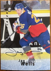 1995-96 Be A Player Autographs Jay Wells #S29 St. Louis Blues - Picture 1 of 2