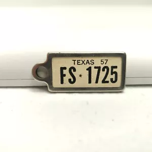 RARE VTG DAV Disabled Veterans Mini License Plate Key Chain Ring Tab TEXAS 1957 - Picture 1 of 2