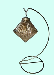 Bola colgante adorno de vidrio mercurio oro texturizado diamante metálico - Imagen 1 de 4