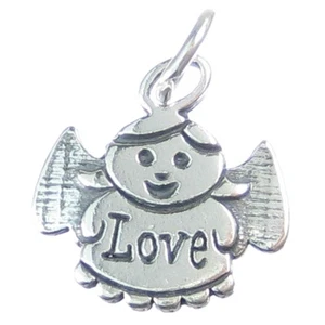 Amuleto de plata esterlina con ángel del amor .925 x1 Protect Angels encantos de - Imagen 1 de 4