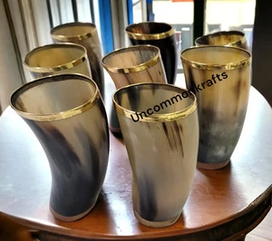 Set of Eight Handmade Medieval Viking Drinking Cups Mugs for ale Beer Mead Wine - Picture 1 of 5