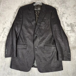 Adolfo Blazer Men’s Size 40R Black Linen Sport Coat Jacket - Picture 1 of 15