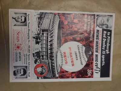 1970 NLCS Cincinnati Reds Pittsburgh Pirates Program MLB Baseball Scored Fair - Image 1 of 3