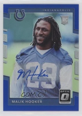 2017 Donruss Optic Rookies Blue Auto /75 Malik Hooker #118 Rookie Auto RC - Image 1 of 2