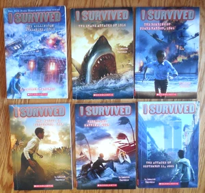 Lot of 6 Scholastic "I Survived" Books:  Avalanche*Shark*Pearl Harbor*Katrina - Picture 1 of 3