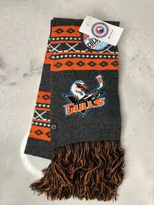 NWT Zephyr San Diego  Gulls Scarf Minor League Hockey Orange Grey 64" - Picture 1 of 4