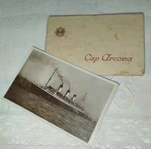 ALTE SELTENE MÜTZE ARCONA DEUTSCHLAND SCHIFFSMAPPE POSTKARTE SET COVER HAMBURG SUD HSDG - Bild 1 von 16