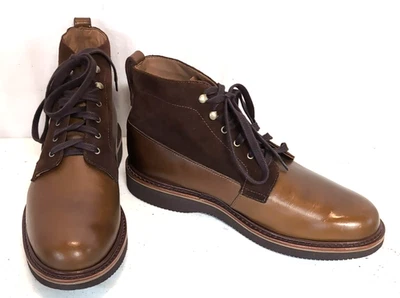 J. Botas Crew Para Hombre Talla 11 Marrón Kenton Puntera Lisa Cuero y Gamuza Tobillo Vibram Foto 1 de 4