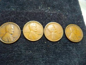 LOT OF (4) 1925 P - Lincoln Wheat Penny - G/VG ONE PRICE - Picture 1 of 2