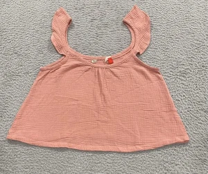 Marine Layer Tank Top Womens Small Pink Ruffle Strap Summer Blouse Cotton 15166 - Picture 1 of 9