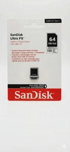 SanDisk Ultra Fit 64GB USB 3.1 Flash Drive - 130MB/s High Speed Low Profile - Ne - Bild 1 von 2