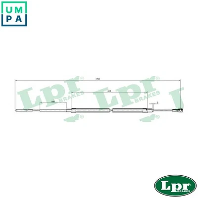 CABLE PULL PARKING BRAKE C0073B FOR BMW M43B18 M40B18 1.8L 4cyl 5 E34 M51D25 - Image 1 of 4