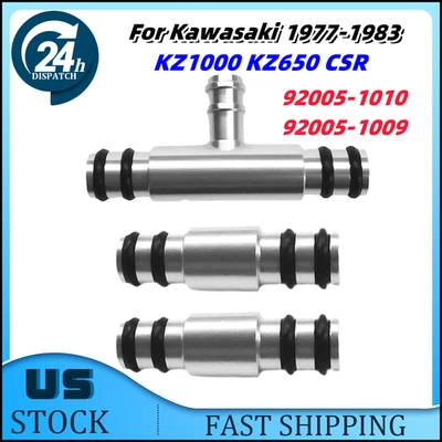 US For 1977-83 Kawasaki KZ1000 KZ650 CSR Carburetor Fuel Tee / Rail Combo Kit  - Image 1 of 4