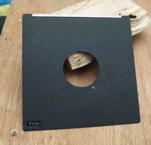 Original Metall Toyo Field 5x4 45A Copal & Compur 0 Fit Objektivplatine 110mm Quadrat - Bild 1 von 2