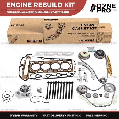 Juego de juntas de cabeza de bomba de agua de cadena de distribución para Chevrolet Equinox Malibu 10-17 2,4 L Foto 1 de 4