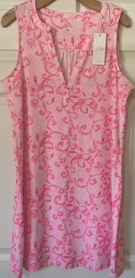 LILLY PULITZER LARGE CONCH SHELL PINK FLAMINGLE GARDEN DEV DRESS NEW NWT #016945 - Image 1 of 3