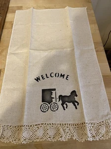 Welcome Tea Towel 13 x 20  Cotton Housewarming Kitchen Gift - Picture 1 of 1
