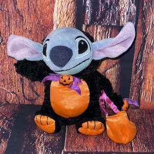 Disney Stitch Halloween Plush Pumpkin Bat Costume Trick Or Treat Bag - Picture 1 of 9