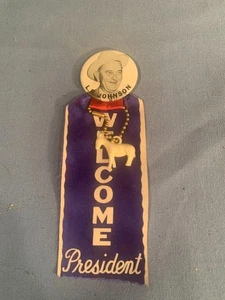 Vintage 1&5/8 Zoll L.B. Johnson President Pinback Button "Welcome President" Band 1964 - Bild 1 von 4