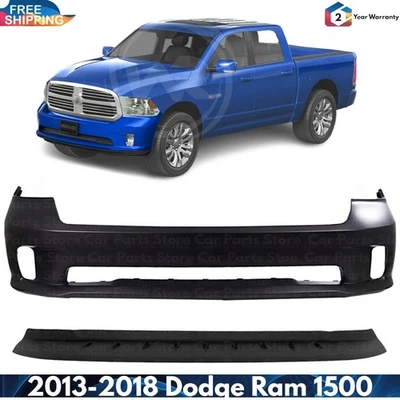 Front Bumper Cover Fascia & Lower Valance Kit For 2013-2018 Dodge Ram 1500 - Image 1 of 4